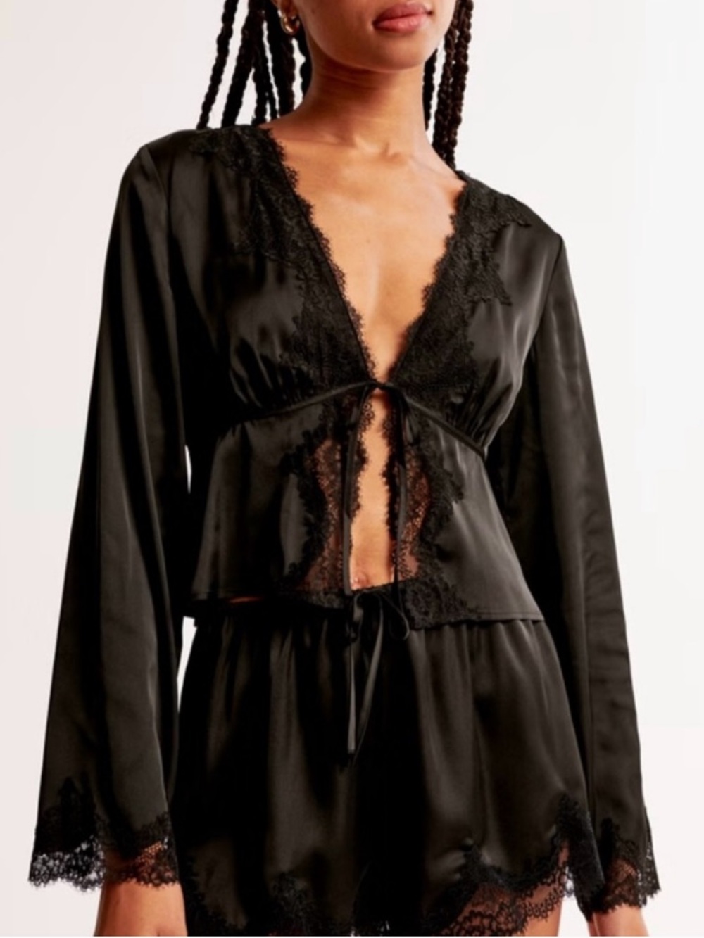 A&F lace satin sleep set size XS